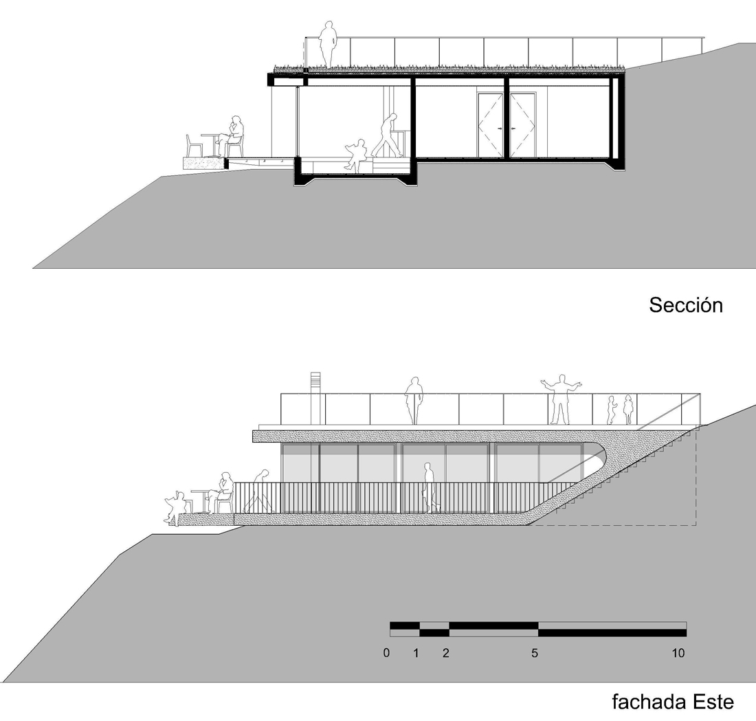 dibujos-refugio-1-03 shelter 01 section & elevation