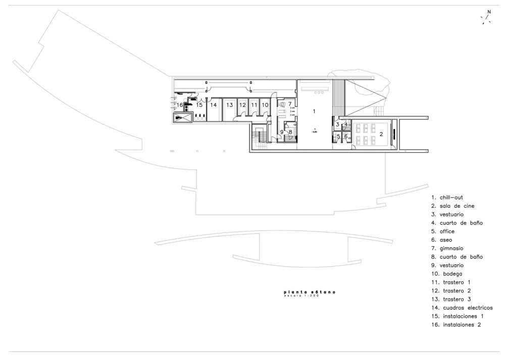 House in Somosaguas - A-cero basement floor plan