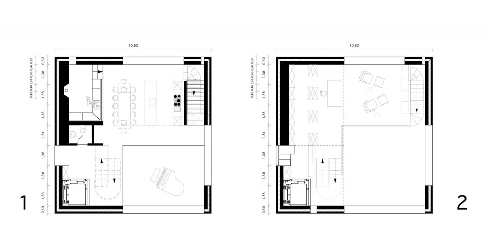 House - Topoi Engelsbrand - Office for Architecture Stocker first & second floor plan