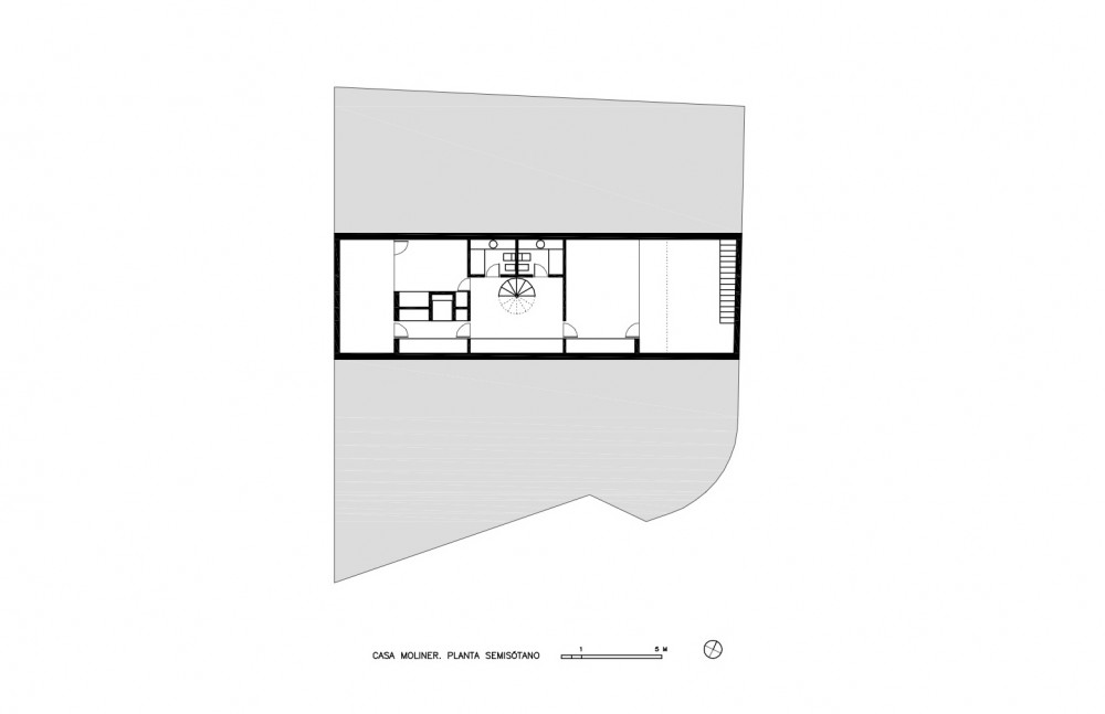 Moliner House - Alberto Campo Baeza basement floor plan