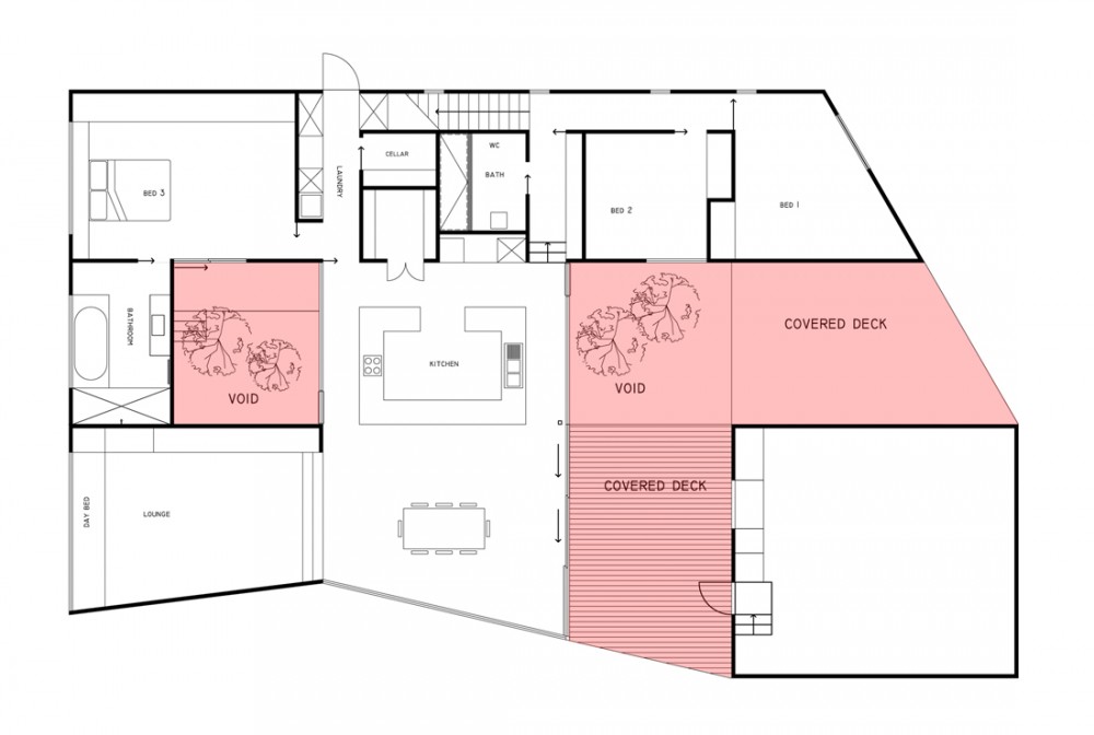 Allens Rivulet House - Room11 outdoor spaces diagram
