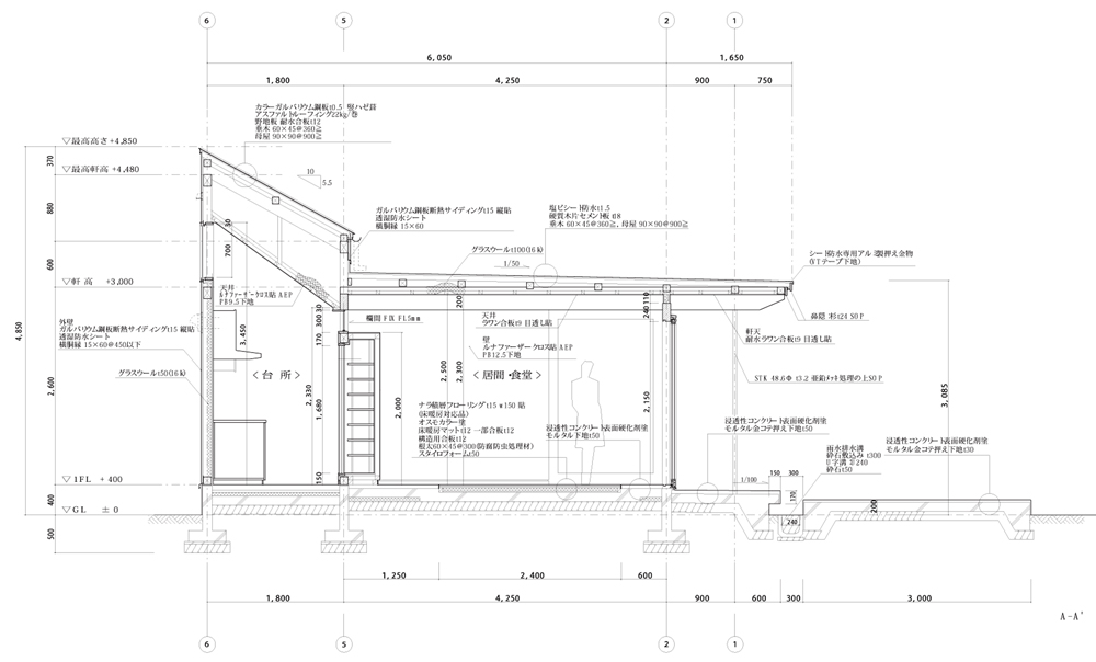 B House - Anderson Anderson Architecture - Nishiyama Architects detailed section