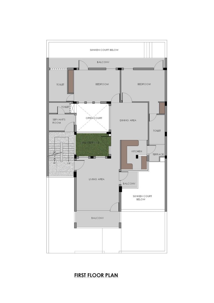 Gairola House - Anagram Architects first floor plan