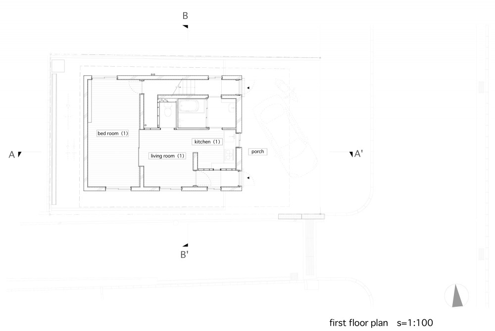 Between - Katsuhiro Miyamoto & Associates first floor plan